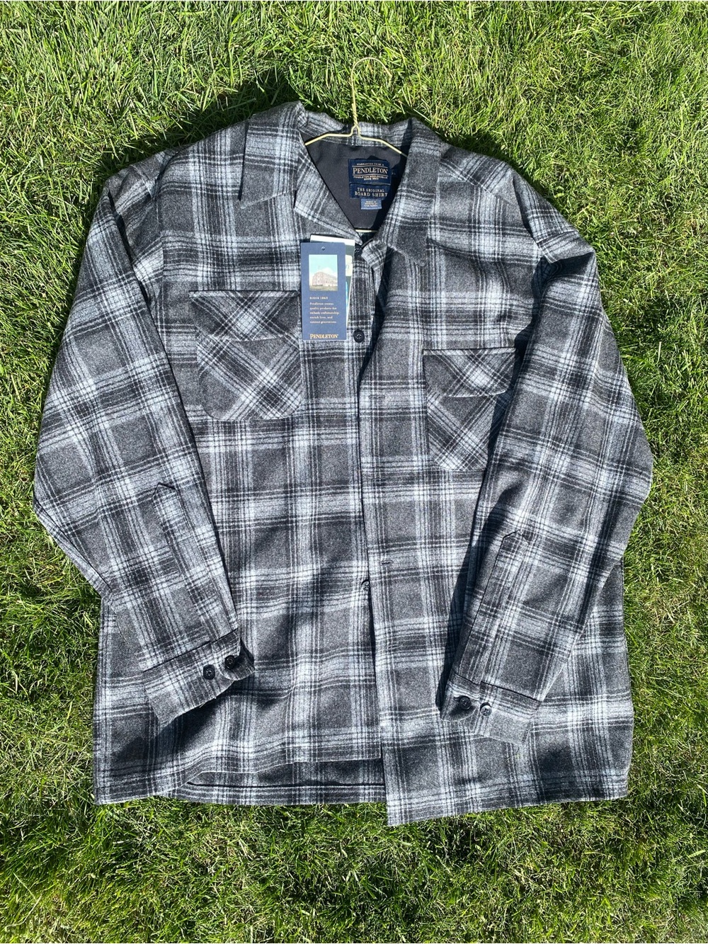 Pendleton Black & Gray Plaid Zip-Front Shirt Jacket